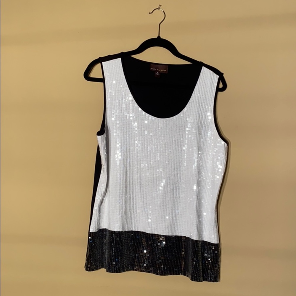 Bundle of black and white sequin tank top blouses